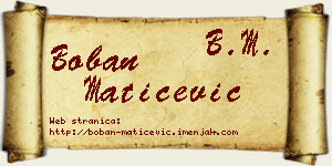 Boban Matićević vizit kartica